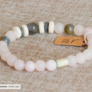 Bracelet Labradorite & Quartz Rose