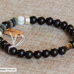 Bracelet Obsidienne & Howlite