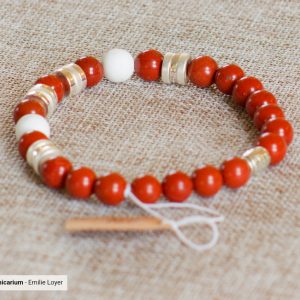 Bracelet Howlite & Jaspe Rouge