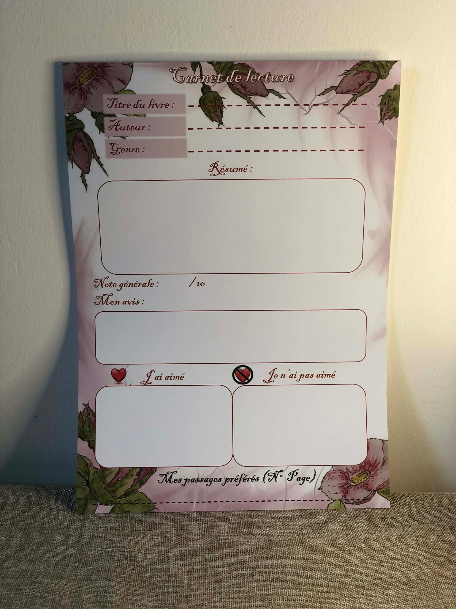 🌸 Carnet de lecture – Douceur florale – Image 3