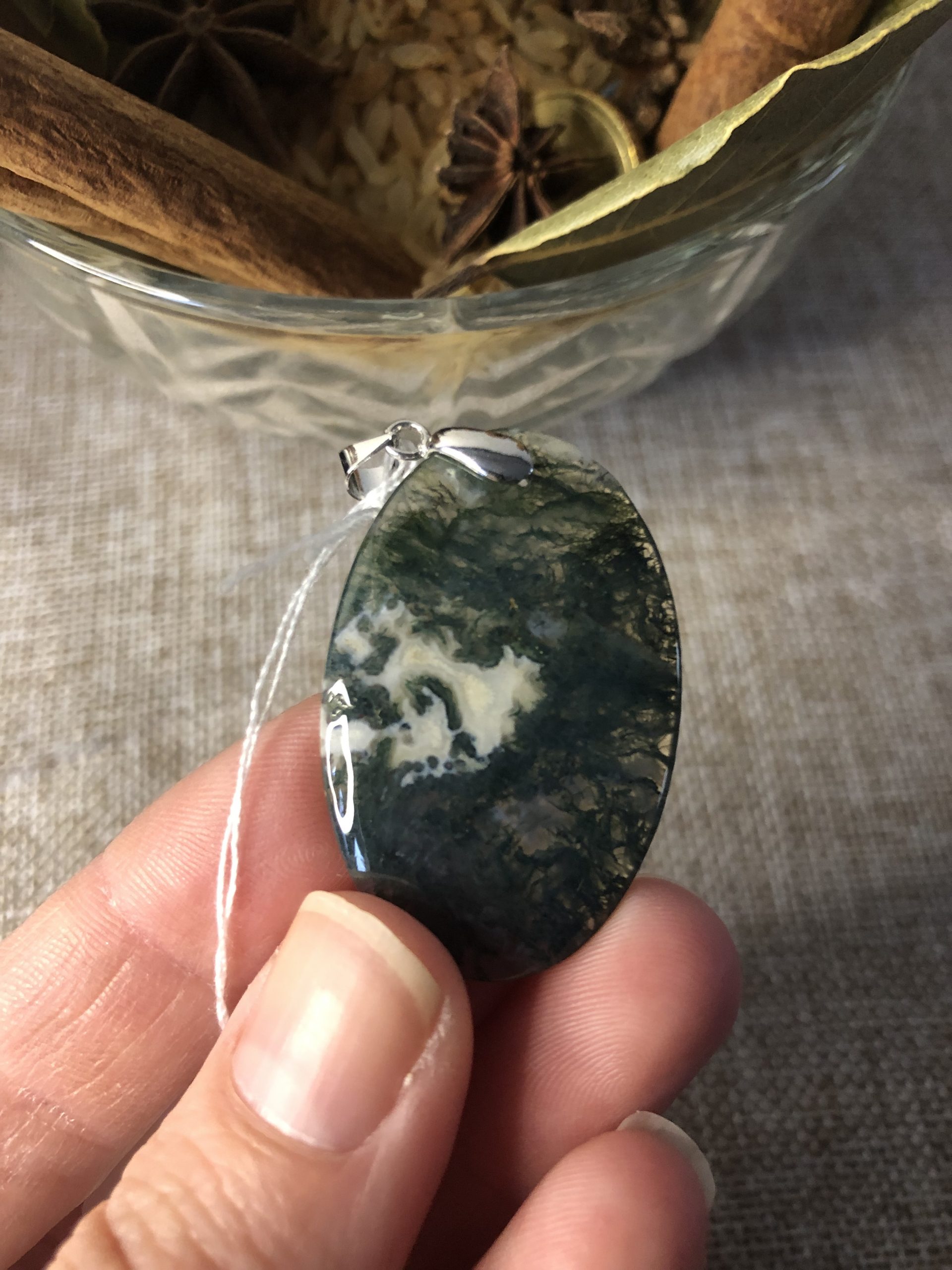 🌿 Pendentif en agate mousse – Image 3